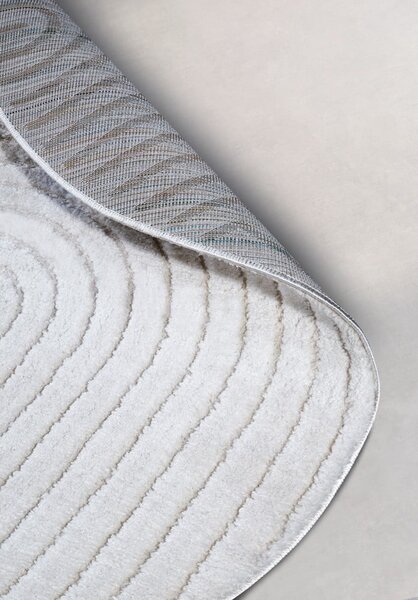 Bela okrogla preproga ø 160 cm Panglao New York White – Elle Decoration
