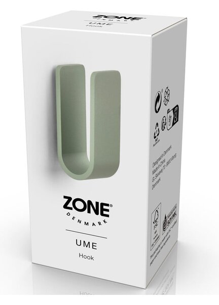 Prašno zelen kovinski stenski obešalnik Ume – Zone