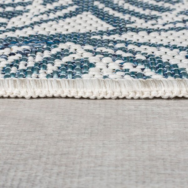 Zeleno-modra notranja in zunanja preproga 80x230 cm Bella Leaf – Flair Rugs