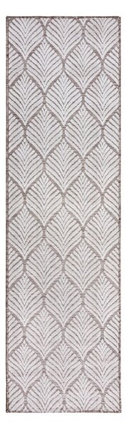 Slonokoščena notranja in zunanja preproga 66x230 cm Elm Leaf – Flair Rugs