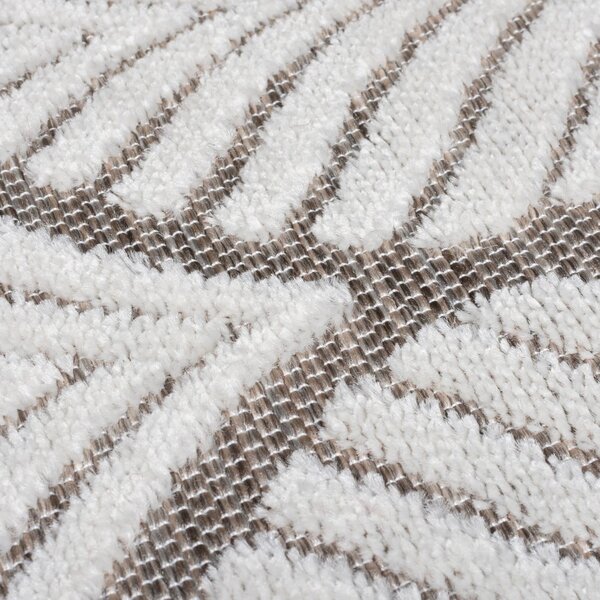 Slonokoščena notranja in zunanja preproga 80x150 cm Elm Leaf – Flair Rugs