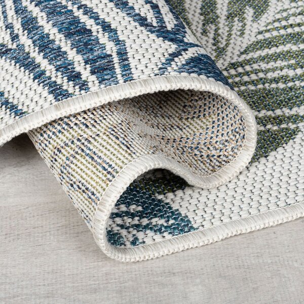 Zeleno-modra notranja in zunanja preproga 80x230 cm Bella Leaf – Flair Rugs