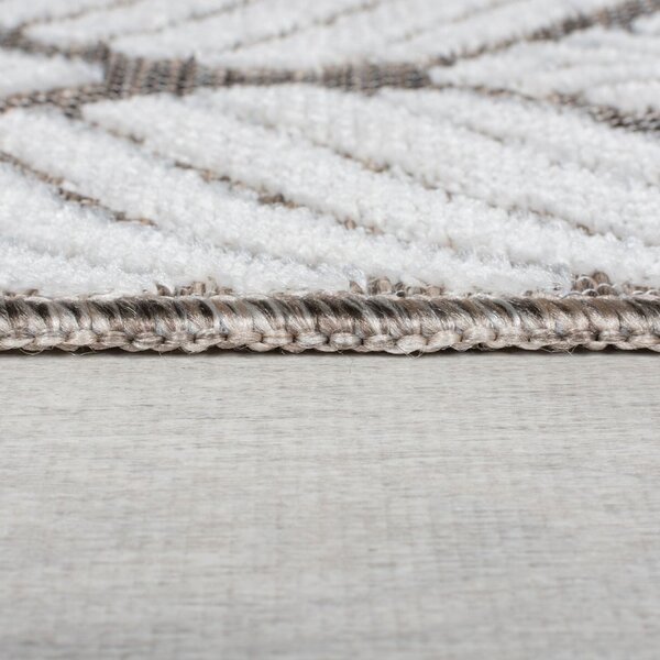 Slonokoščena notranja in zunanja preproga 80x150 cm Elm Leaf – Flair Rugs