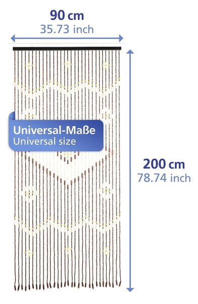 Bambusova zavesa za vrata v naravni barvi 90x200 cm Rhombus – Maximex
