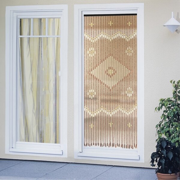 Bambusova zavesa za vrata v naravni barvi 90x200 cm Rhombus – Maximex