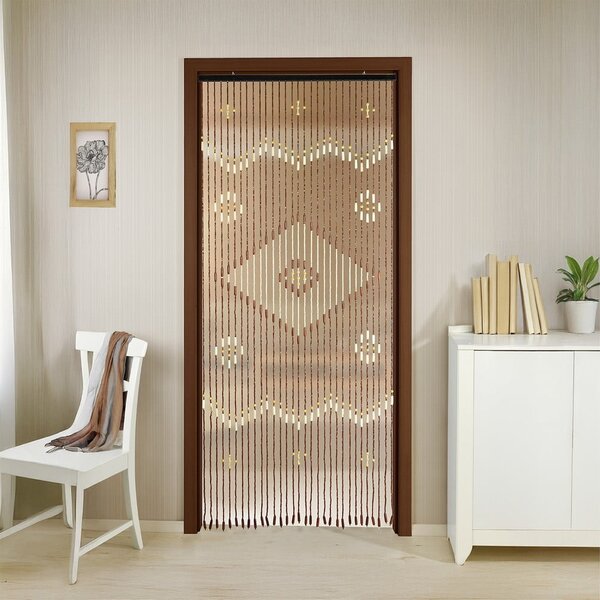 Bambusova zavesa za vrata v naravni barvi 90x200 cm Rhombus – Maximex