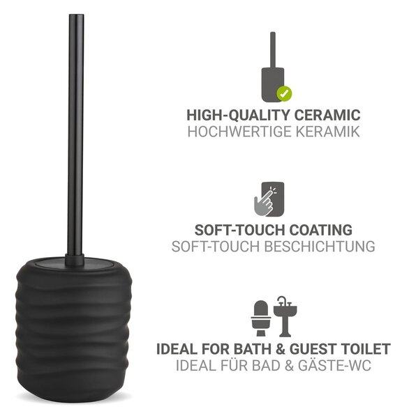 Črna keramična WC ščetka Illana – Wenko