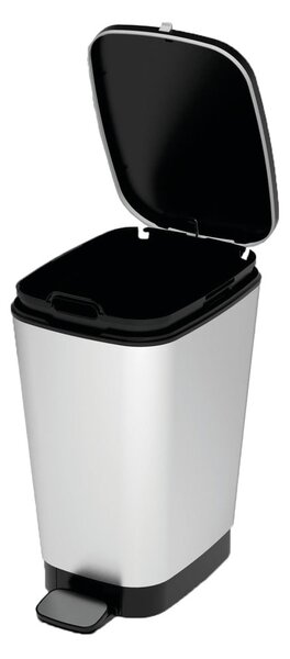 Plastičen koš za smeti s pedalom v srebrni barvi 25 l Chic Bin – KIS
