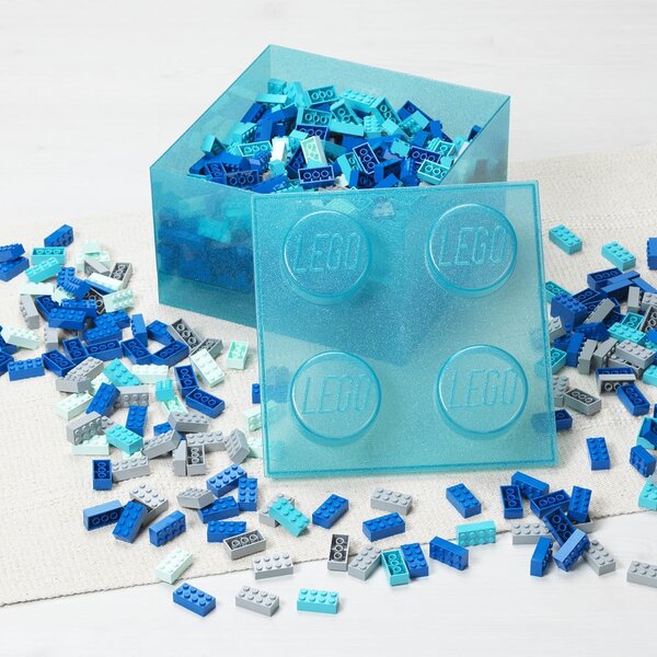 Svetlo modra plastična otroška škatla za shranjevanje 25x25x18 cm – LEGO®