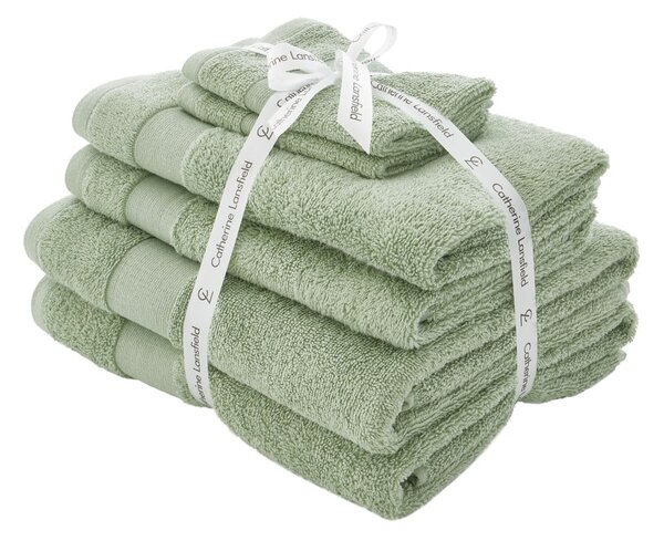 Zeleni frotirni bombažni komplet brisač 6 ks Anti-Bacterial – Catherine Lansfield