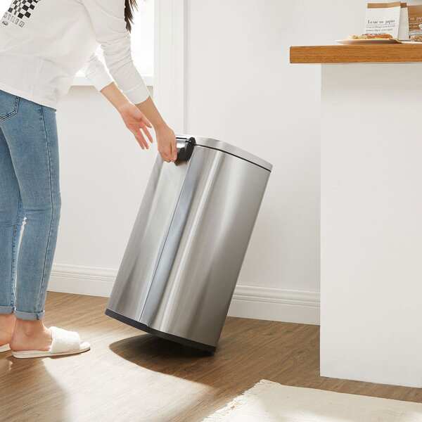 Koš za smeti TIDY s tihim zapiranjem, 50 l, srebrna SongmicsHome