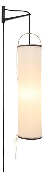 GUBI Gubi stenska svetilka Silk Lantern, bela/črna, z vtičnico, E27, Bež, Dnevna soba / jedilnica, Tkanine / tekstil, Dizajn