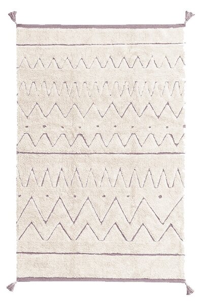 Kremno bela pralna ročno tkana bombažna preproga 90x130 cm Azteca – Lorena Canals