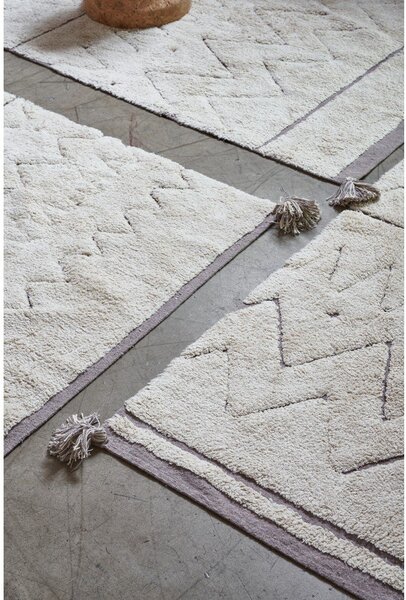 Kremno bela pralna ročno tkana bombažna preproga 90x130 cm Azteca – Lorena Canals