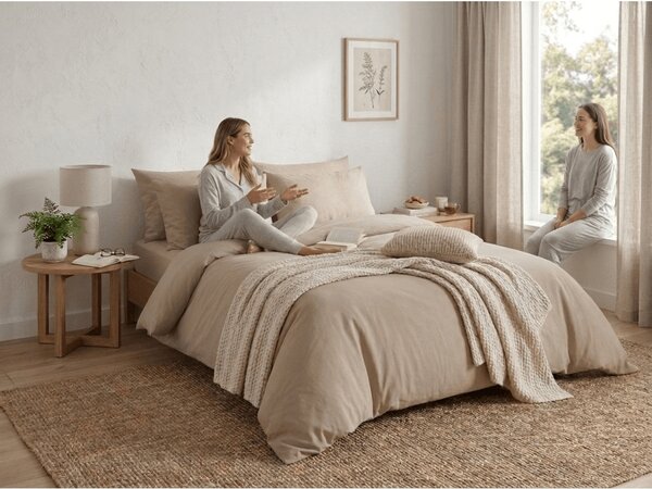 Krep posteljnina TAUPEXA bež-siva Dimenzije posteljnine: 70 x 90 cm | 140 x 220 cm