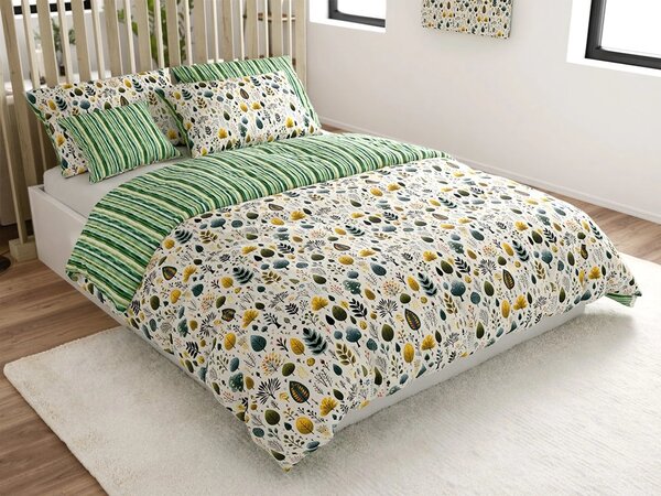 Krep posteljnina TREEVELLA POLY zelena Dimenzije posteljnine: 70 x 90 cm | 140 x 200 cm
