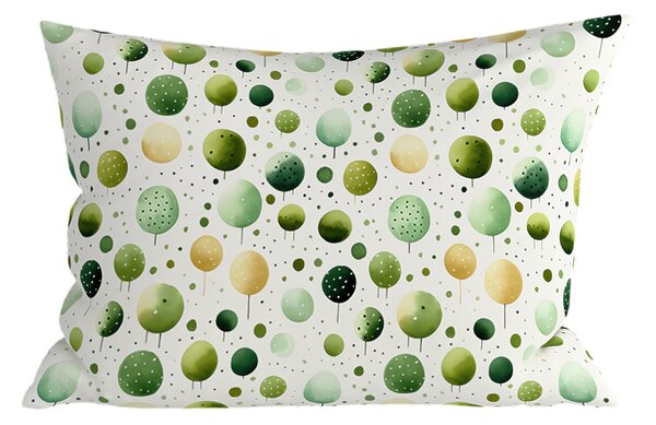Prevleka za vzglavnik iz mešanice bombaža GREEN TREES POLY 50x70 cm, zelena