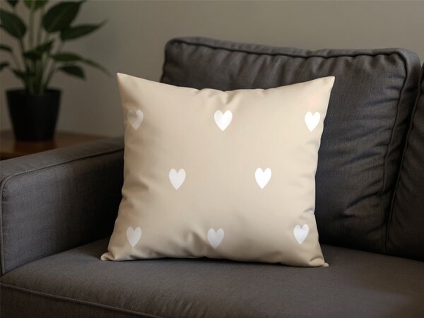 Polibombažna prevleka za vzglavnik HEARTILO POLY 45x45 cm, bež
