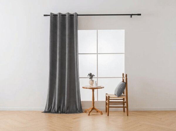 Zatemnitvena zavesa DREAM VELVET 140x250 cm, temno siva Za obesiti: Kovinski obročki