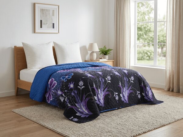 Pregrinjalo za posteljo VIOLET BUTTERFLY, temno modro Dimenzije: 170 x 210 cm