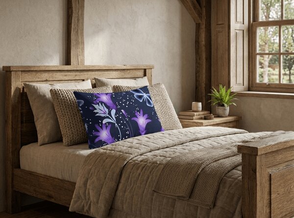 Prevleka za vzglavnik iz mikrovlaken VIOLET BUTTERFLY 50x70 cm, temno modra