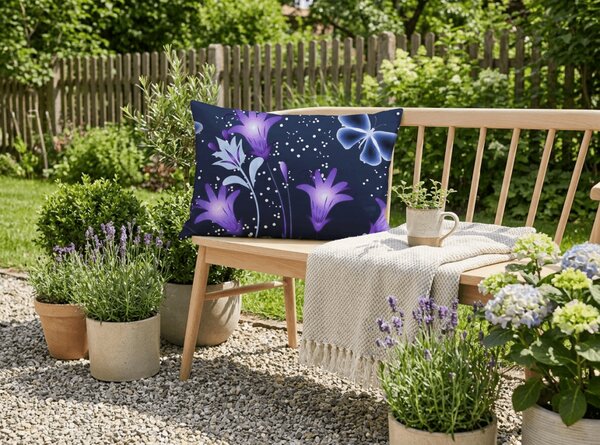 Prevleka za vzglavnik iz mikrovlaken VIOLET BUTTERFLY 50x70 cm, temno modra