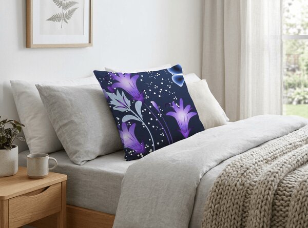 Prevleka za vzglavnik iz mikrovlaken VIOLET BUTTERFLY 45x45 cm, temno modra