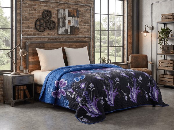 Pregrinjalo za posteljo VIOLET BUTTERFLY, temno modro Dimenzije: 170 x 210 cm