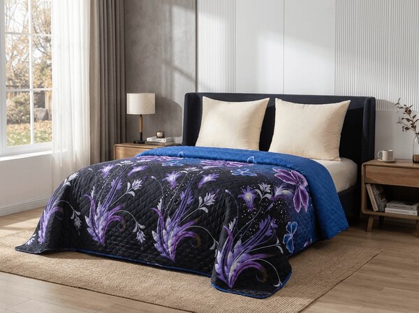 Pregrinjalo za posteljo VIOLET BUTTERFLY, temno modro Dimenzije: 170 x 210 cm