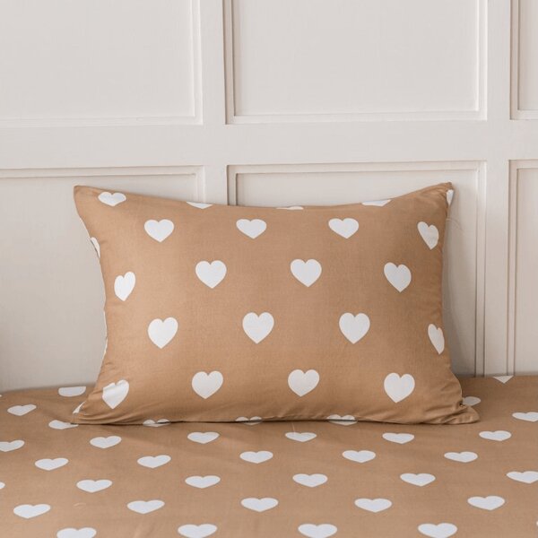 Posteljnina iz mikrovlaken CARAMHEART rjava Dimenzije posteljnine: 70 x 90 cm | 140 x 200 cm