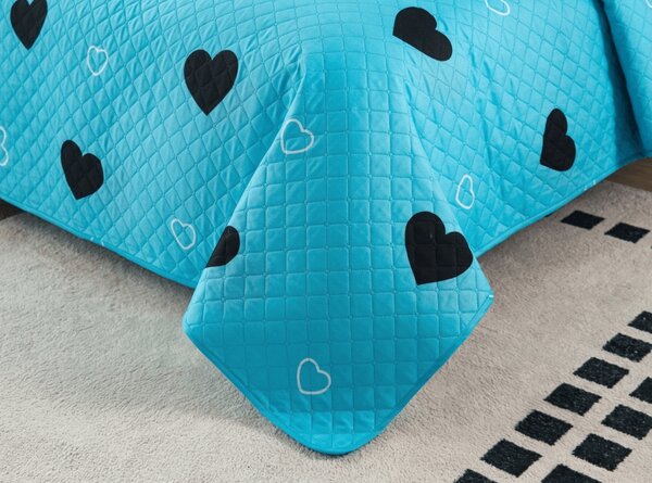 Pregrinjalo za posteljo CORAZON modro Dimenzije: 170 x 210 cm
