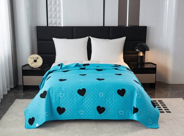 Pregrinjalo za posteljo CORAZON modro Dimenzije: 170 x 210 cm