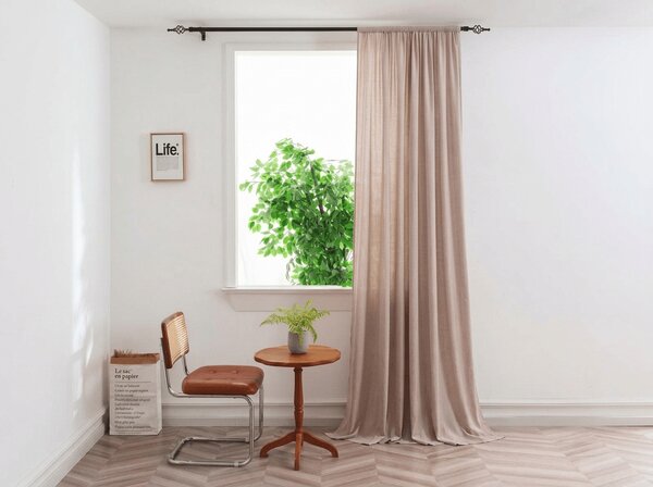 Zavesa TAVIO 140x250 cm, svetlo bež Za obesiti: Kovinski obročki
