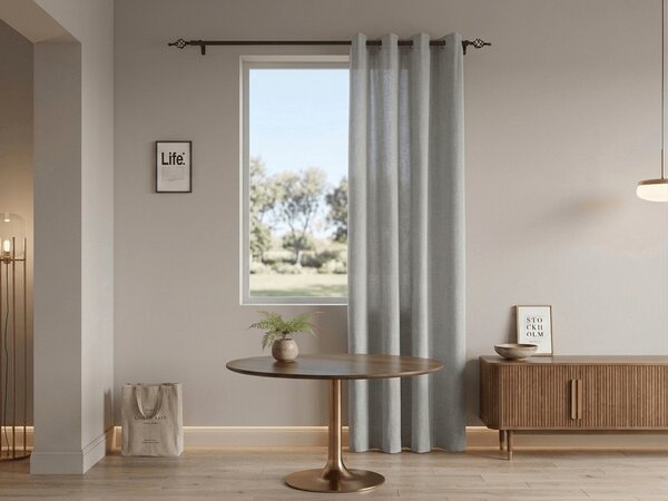 Zavesa TAVIO 140x250 cm, svetlo siva Za obesiti: Kovinski obročki