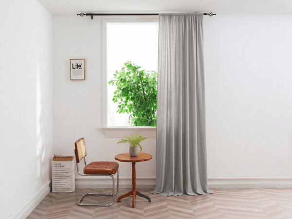 Zavesa TAVIO 140x250 cm, svetlo siva Za obesiti: Kovinski obročki