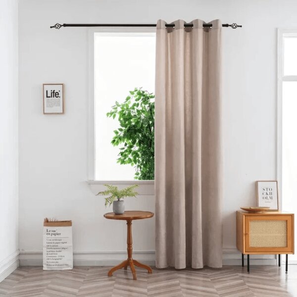 Zavesa TAVIO 140x250 cm, svetlo bež Za obesiti: Kovinski obročki