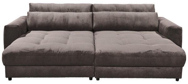 VELIKA ZOFA, mocha rjava tekstil, leseni material