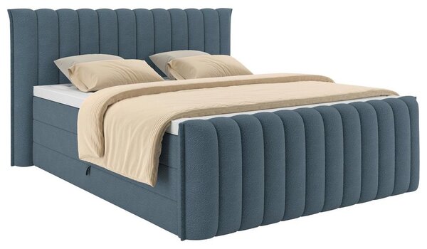 Premium Living Postelja Boxspring Lina, Modra, 160x200