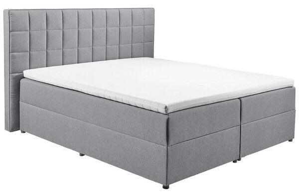 POSTELJA Z VZMETNICO 180 cm x 200 cm , tekstil, leseni material siva