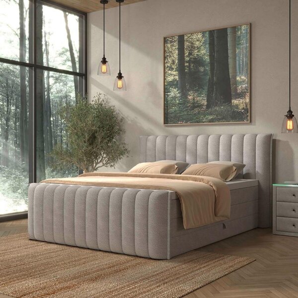 Premium Living Postelja Boxspring Lina, Svetlo Siva, 160x200