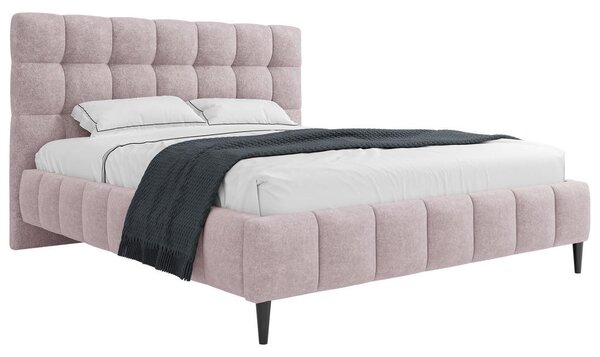 OBLAZINJENA POSTELJA 140 cm x 200 cm , les, tekstil, leseni material roza