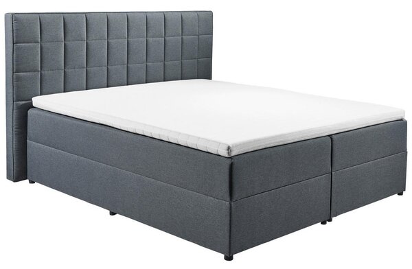 POSTELJA Z VZMETNICO 180 cm x 200 cm , tekstil, leseni material antracit