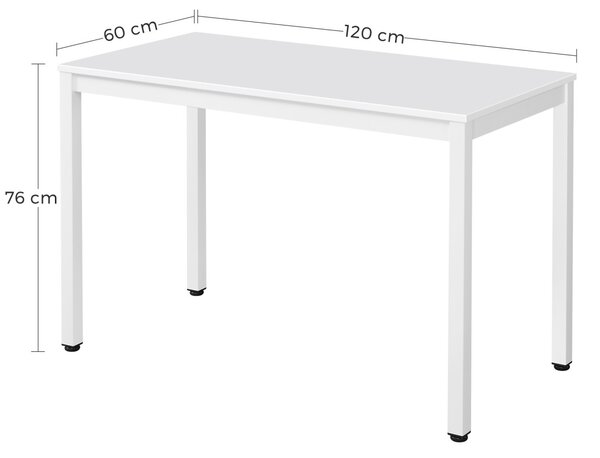 Bela jedilna miza z belo ploščo TESSA 120x60 cm