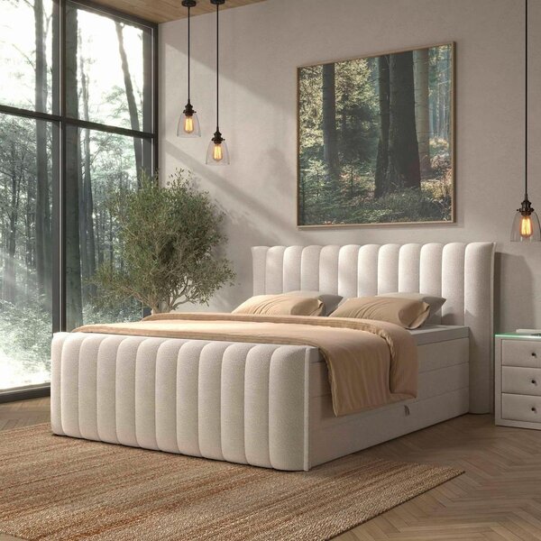 Premium Living Postelja Boxspring Lina, Krem Barva, 160x200