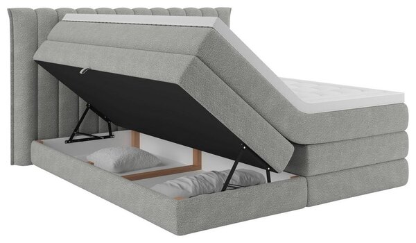 Premium Living Postelja Boxspring Lina, Siva, 160x200