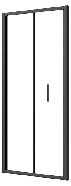 Sanotechnik Zložljiva vrata za tuš kabino Slim Line (90 x 200 cm, Črna, Vgradne dimenzije: 88-92 cm)
