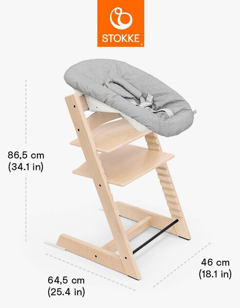 SET ZA STOLČEK ZA HRANJENJE Tripp Trapp Bundles 87/65/46 cm naravne barve