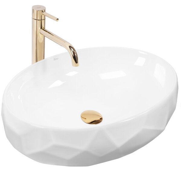 Set viseča WC školjka REA Gustavo Rimless + nadpultni umivalnik Maya