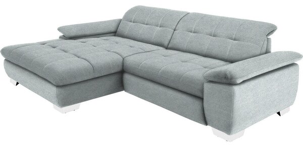 KOTNA SEDEŽNA GARNITURA, mikrovlakna platinaste barve