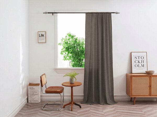 Zavesa TAVIO 140x250 cm, sivo-rjava Za obesiti: Kovinski obročki